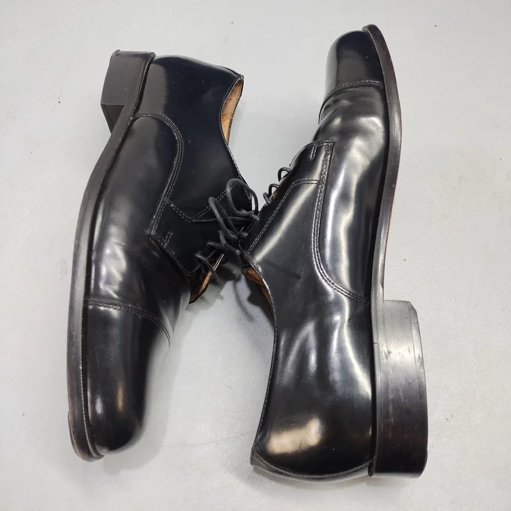 Bostonian Classics Dress Shoes Mens Size 10M Black Leather Almond Toe Lace Up
